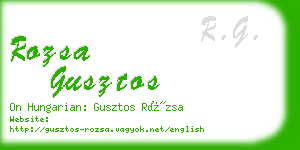 rozsa gusztos business card